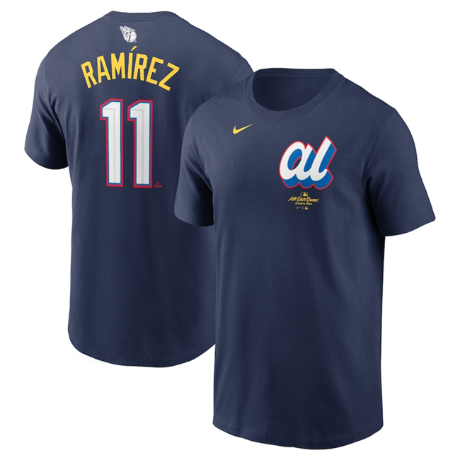 Men's Navy American League #11 José Ramírez 2025 All-Star Edition Name & Number T-Shirt